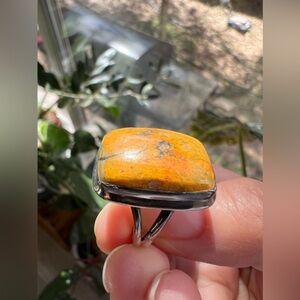 Bumble bee Jasper ring size 6